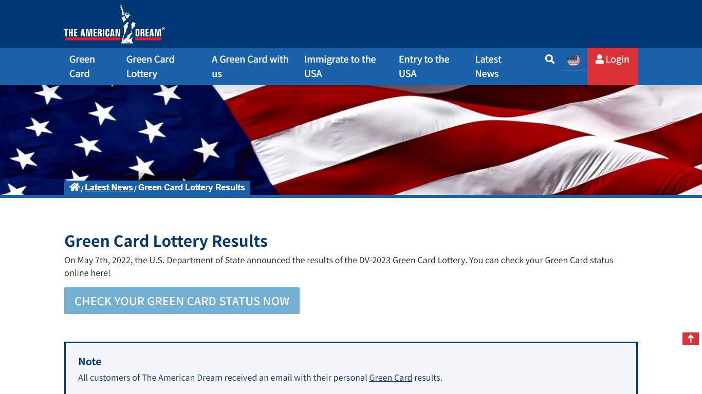 Green Card Lottery Results - The American Dream